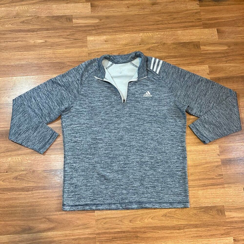 Adidas Golf Long Sleeve Quarter Zip Shirt Blue and Gray | Men Size Large